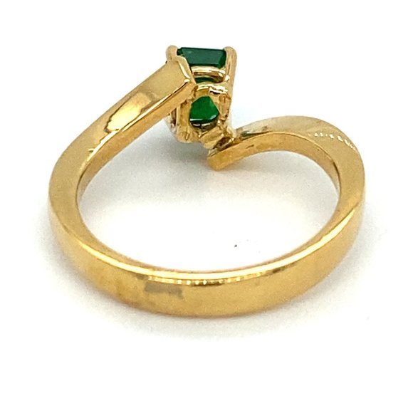 Certified Emerald .85ct Solid 18K Yellow Gold Ring - Picture 5 of 8